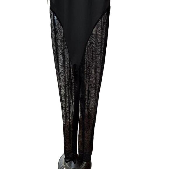 Sheer Mesh Black Jumpsuit XS-2XL | Sexy Clubwear Bodysuit One-Piece Baddie Fit - Picture 9 of 10